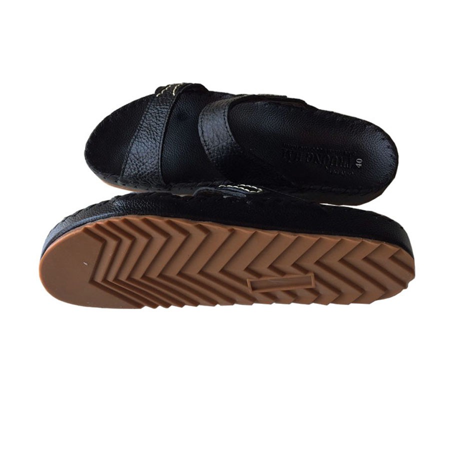 Dép quai ngang nam da bò cao cấp TH QN312