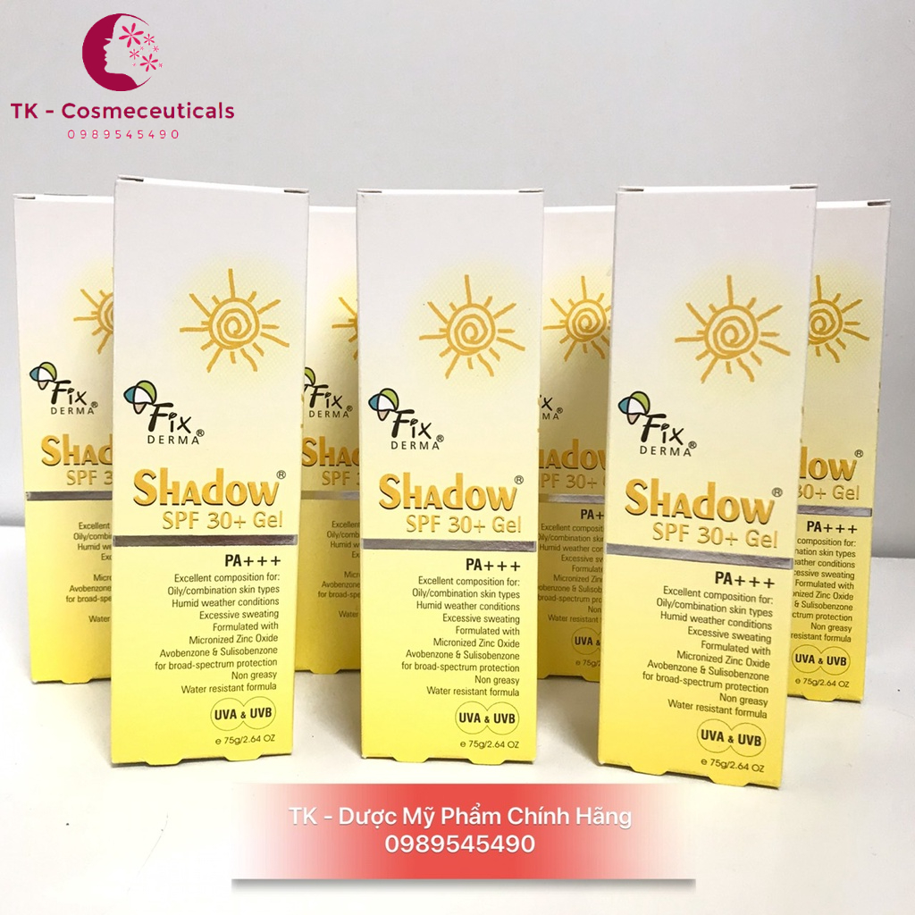 Kem Chống Nắng Fixderma Shadow Gel SPF 30+ / SPF 50+ - 75g