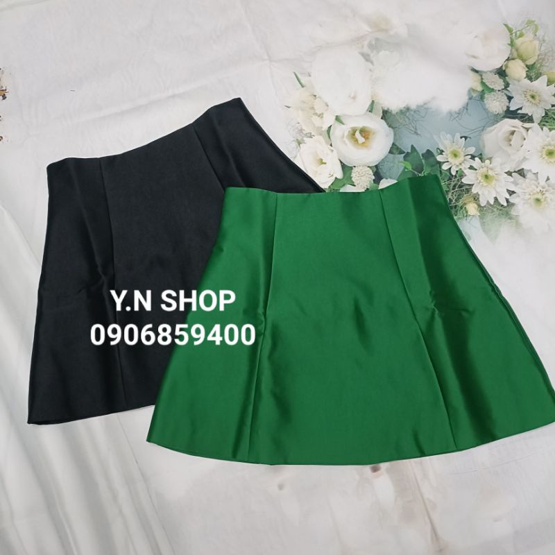 Váy A lưng cao chất taffta có lót quần siêu đẹp