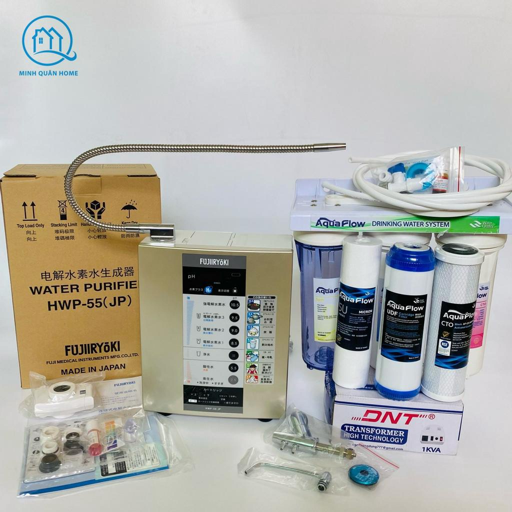 Máy lọc nước ion kiềm Fujiiryoki HWP-55❤️Made in Japan, New 100%❤️5 tấm điện cực