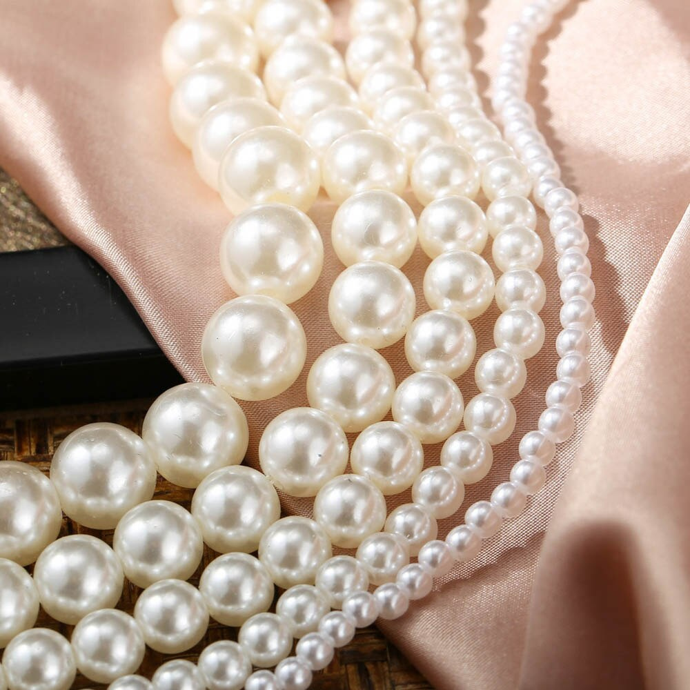 Vòng cổ Choker mặt tròn lớn đính ngọc trai nhân tạo thời trang thanh lịch cho nữ