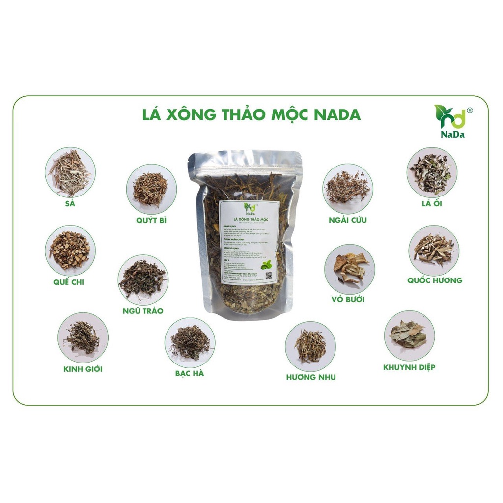 COMBO 15 gói lá xông thảo mộc Nada [ được tặng 1 chai tinh dầu xịt chống muỗi Vove 100ml ] | Xông hơi toàn thân