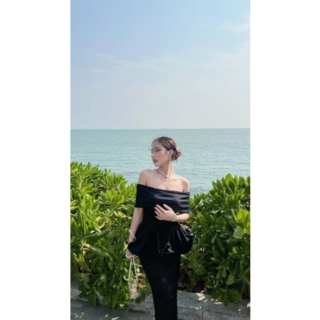 Sét Áo Peplum Trễ Vai Tùng Xếp Ly + Chân Váy Body | BigBuy360 - bigbuy360.vn