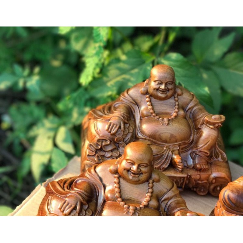 Tượng Gỗ Đức Phật Di Lặc Để Táp Lô Xe Hơi Hoặc Bàn Làm Việc