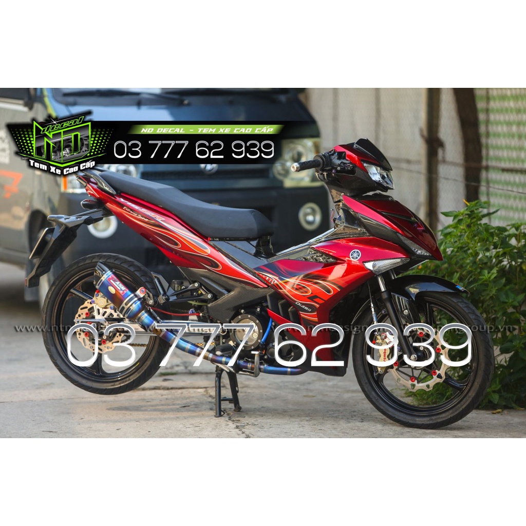 Tem rời Exciter 150 mẫu lửa đỏ đen hot 2022 - đổi màu tùy xe khách hàng