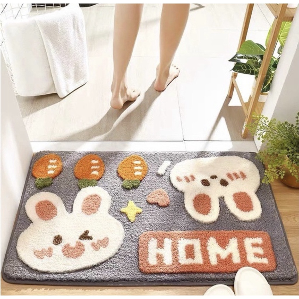 Thảm lau chân hình thú chống trơn trượt thấm nước loại dày 40*60cm