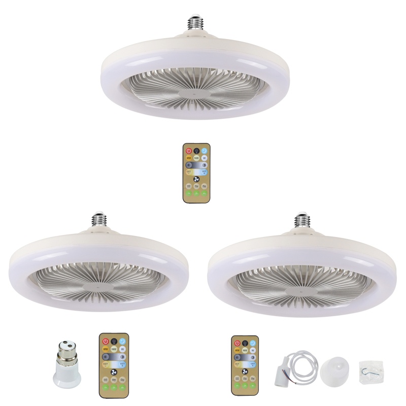 Quạt Trần Đèn LED E27 Có Thể Điều Chỉnh 3 Màu 2800-6500K