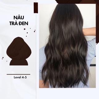 Thuốc nhuộm tóc màu nâu trà đen không tẩy |