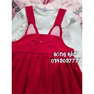 Set Yếm Váy Bé Gái Mèo Đỏ