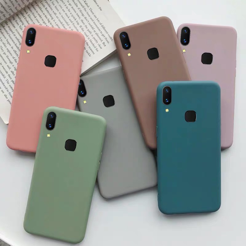 Ốp điện thoại silicon màu trơn cho Vivo Y11 2019 Y15 Y17 V17 Pro Y50 Y30 S1