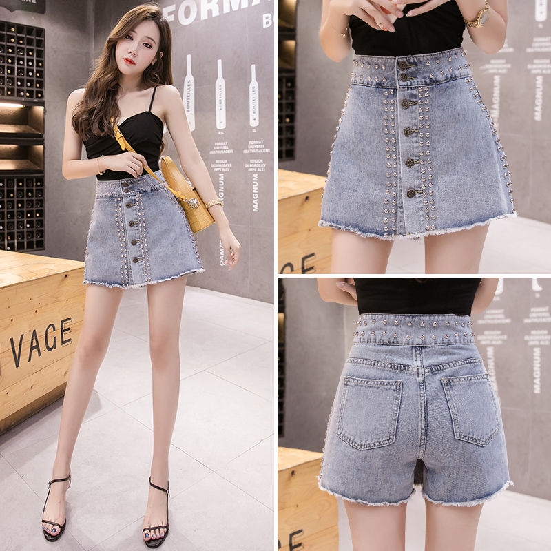 Chân Váy Denim Ngắn Đính Đinh Tán Cá Tính Cho Nữ | BigBuy360 - bigbuy360.vn