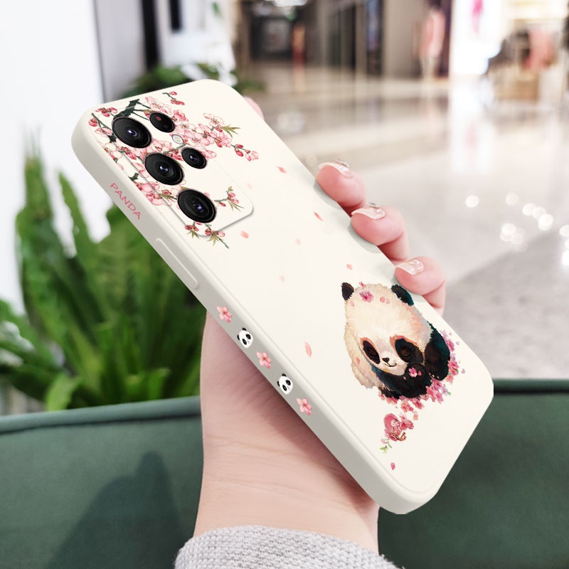 Dễ Thương Ốp Điện Thoại Họa Tiết Gấu Trúc Sáng Tạo Cho samsung galaxy s23 s22 fe ultra plus