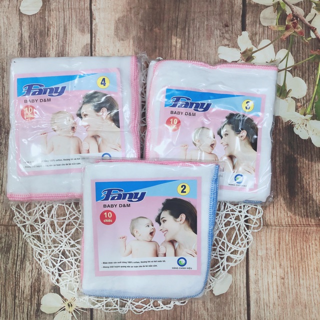 Combo 10 Khăn sữa cao cấp fany