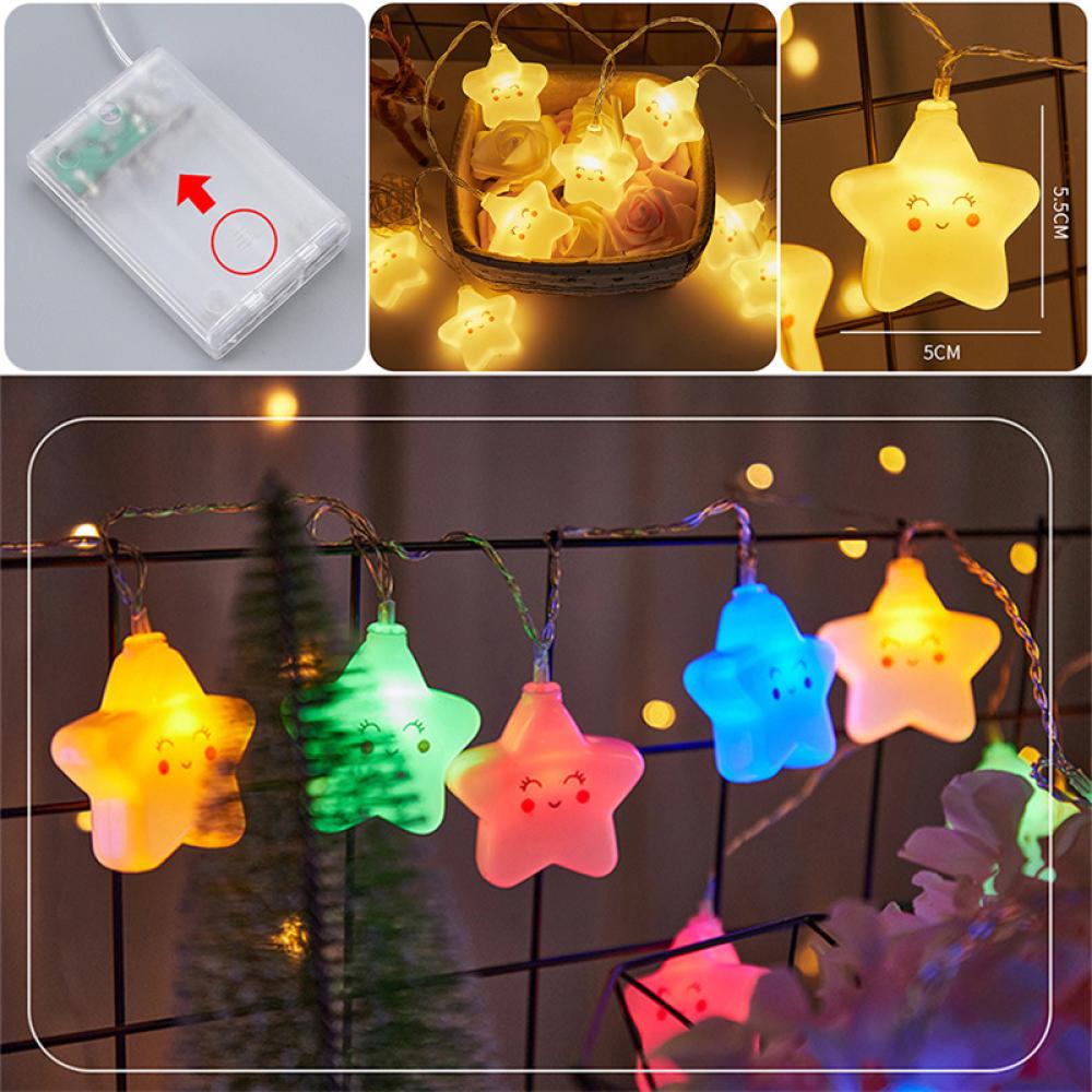 Dây Đèn LED Hình Ngôi Sao/Mặt Cười Hoạt Hình Chạy Bằng Pin Trang Trí Tiệc/Đám Cưới Cho Bé R3Z9