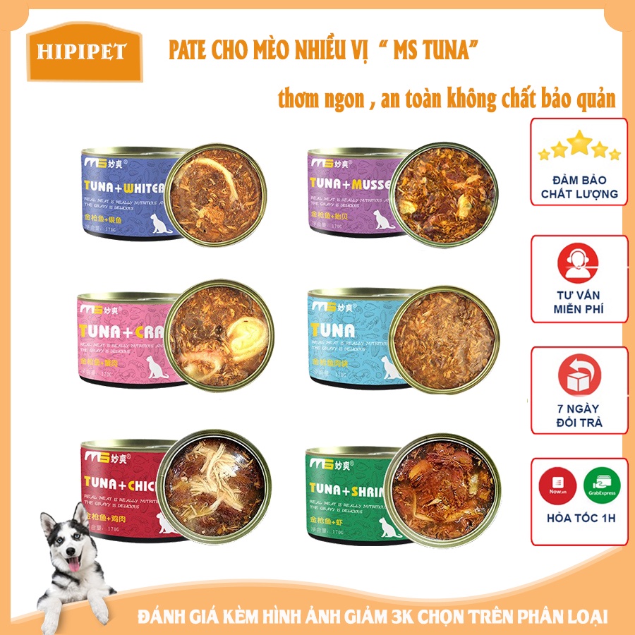 Pate cho mèo Hippet đồ ăn cho mèo giàu dinh dưỡng và khoáng chất không chất bảo quản