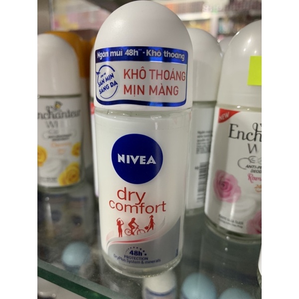 Chai lăn nivea nữ khô thoáng mịn màng chai 50g