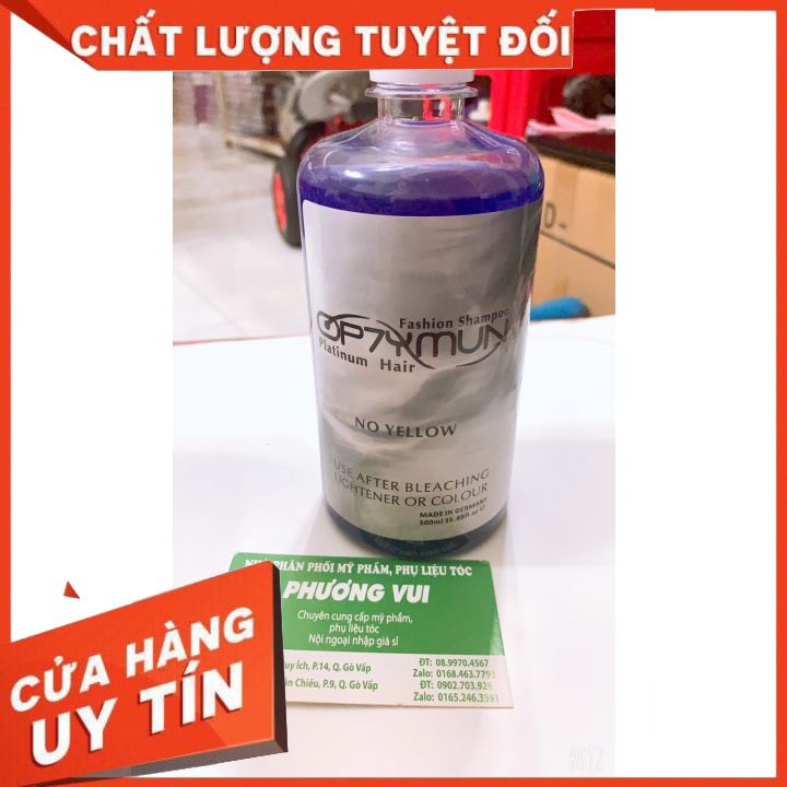 DẦU GỘI TÍM QP7YMUN 500 KHỬ ÁNH VÀNG CHO TÓC TẨY, BẠCH KIM, TÓC NHUỘM MÀU SÁNG-GỘI GIỮ MÀU CHO TÓC MÀU  XÁM TRO-BẠCH KIM