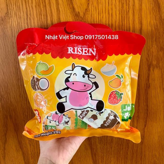 Thạch trái cây 6 vị Luxumi Risen Jelly Pack 512g