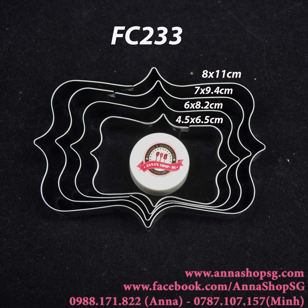 BỘ KHUÔN CẮT TẠO HÌNH BẢNG TÊN FC233