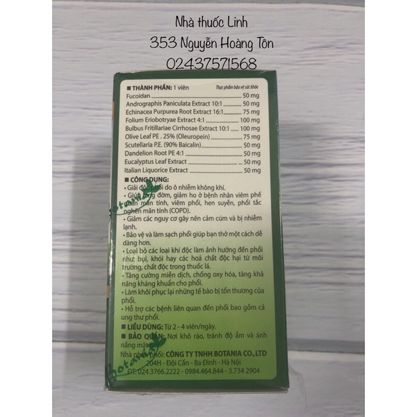 BoniDetox  - Viên uống hỗ trợ giải độc phổi, long đờm, giảm ho