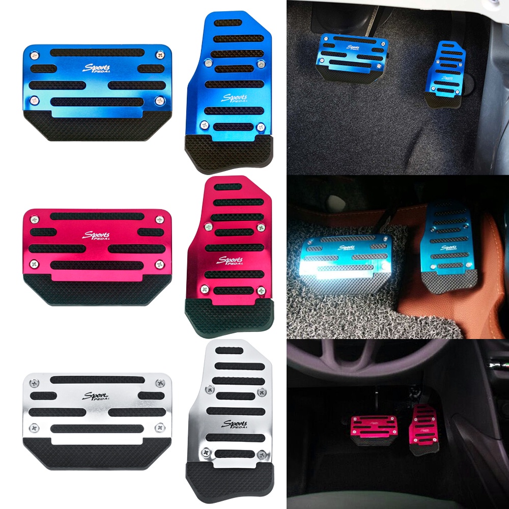 1 Bộ Bàn Đạp Phanh / Vỏ Bọc Phanh Ly Hợp / Gác Chân Chống Trượt Màu Bạc Cho Xe Hơi