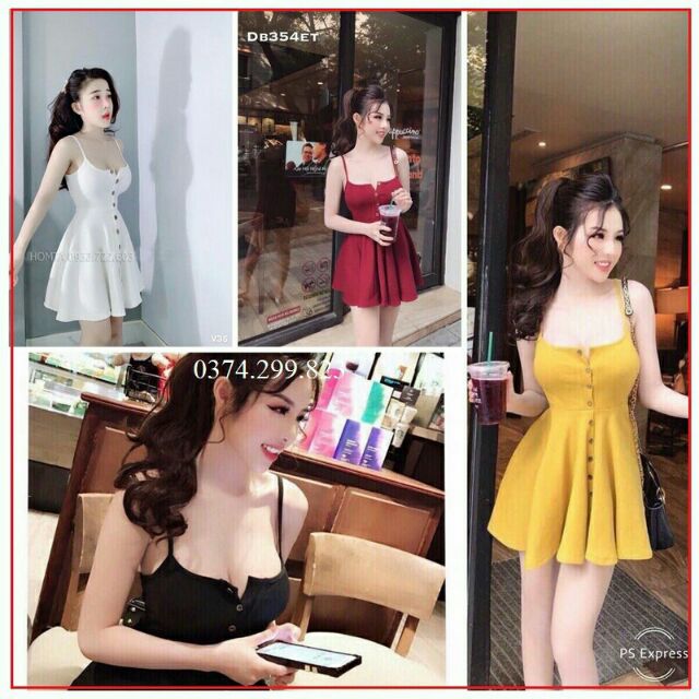 Đầm Dây Nút Dáng Xòe A2CĐ