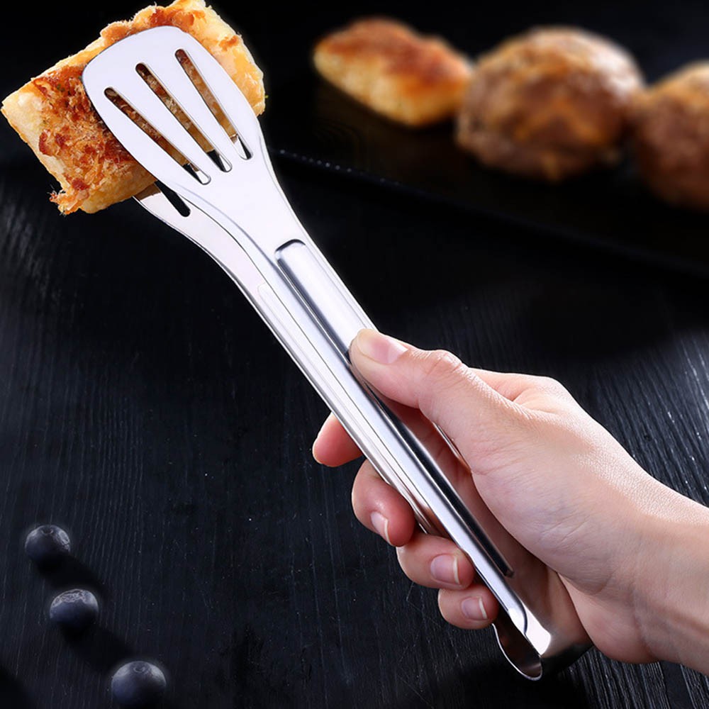 EPOCH Pizza Food Tongs Server BBQ Kitchen Utensils Serving Cooking Tools Anti Heat Bread Clip Dessert Stainless Steel/Multicolor