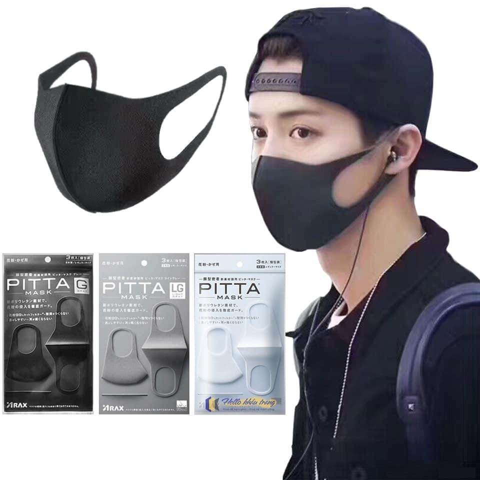 Hàng chuẩn Size Regular Khẩu Trang Pitta Mask Nhật Bản kháng khuẩn chống