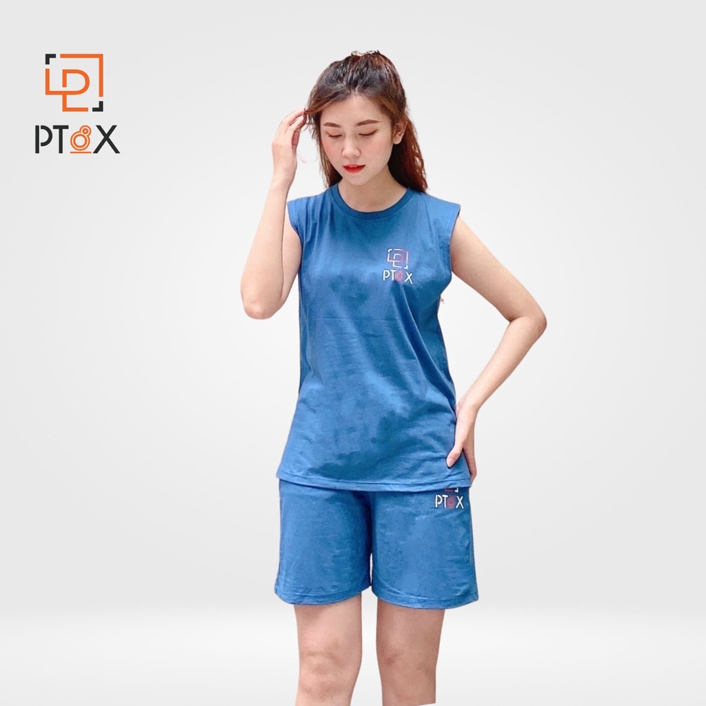 Bộ Đồ Mặc Nhà Thể Thao Sát Nách PT8X Cao Cấp Form Unisex Nam Nữ Chất Cotton Mềm 45-60kg