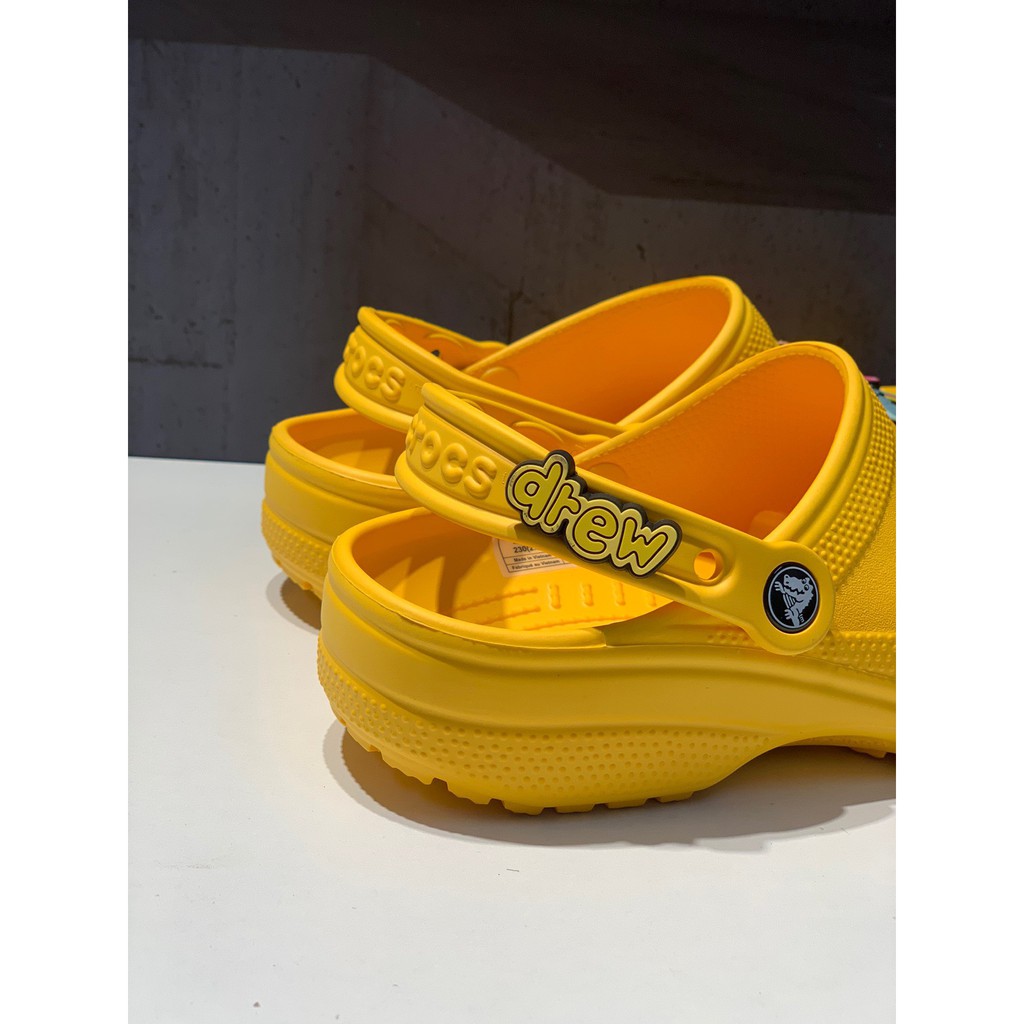 Dép Crocs X Drew House Justin Bieber Màu Vàng Bản Cao Cấp Fullbox, túi, Dép sục Crocs siêu nhẹ đi mưa thời trang nam nữ