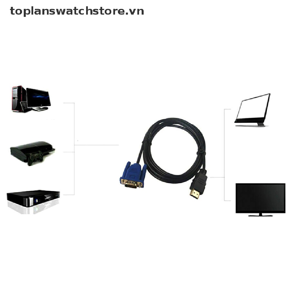 Cáp Chuyển Đổi HDMI Sang VGA Cho PC DVD 1080p HDTV 6FT