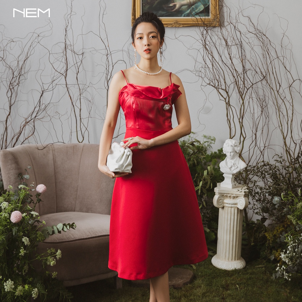 Đầm tiệc thiết kế 2 dây cao cấp NEM D32152
