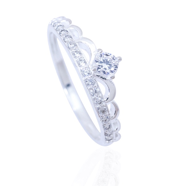 Nhẫn bạc nữ LILY'S JEWELRY vương miện nữ hoàng sang trọng