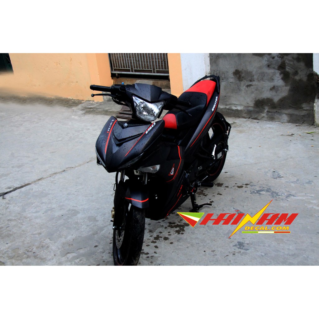 Tem Trùm Exciter 150 Đen Nhám Chỉ Đỏ