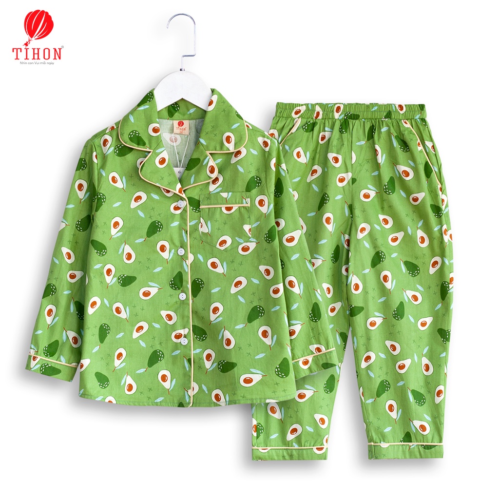 Set pijama dài tay trẻ em TIHON 5 màu trang trí hình ngộ nghĩnh SET0750269