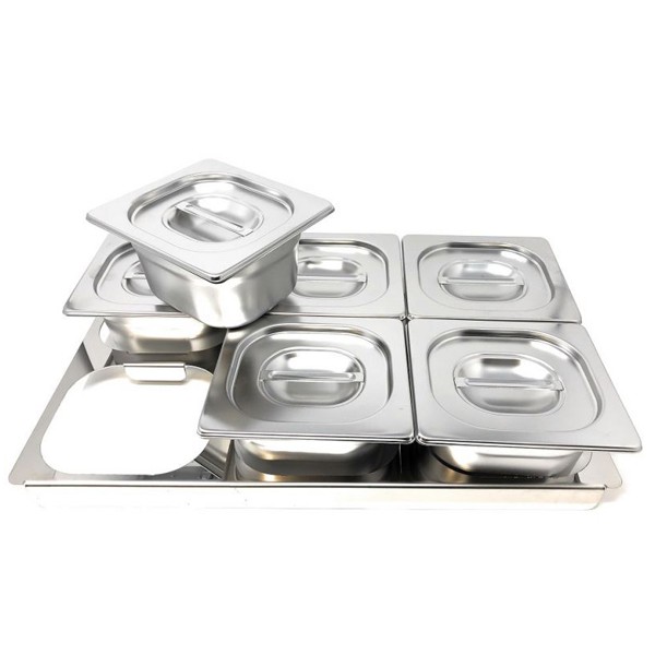 Khay inox đựng kem, trà sữa 1/6