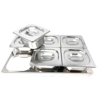 Khay inox đựng kem, trà sữa 1/6