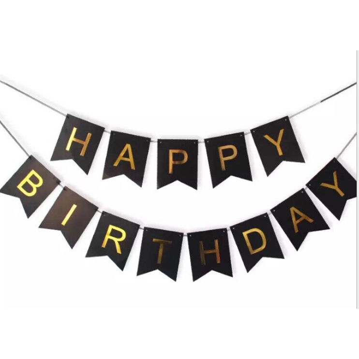 Dây Cờ treo chữ Happy Birthday Ánh kim trang trí lễ tiệc, trang trí sinh nhật