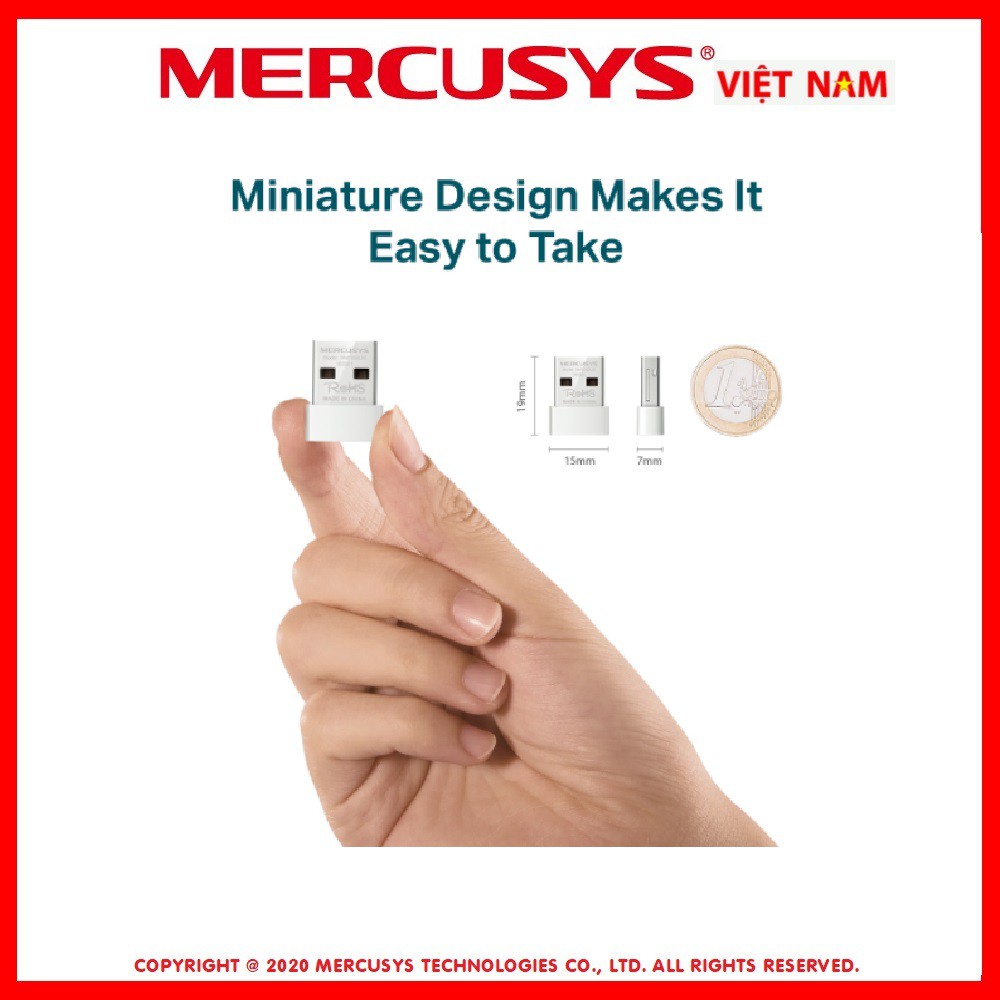 Bộ chuyển đổi USB Nano không dây Mercusys N150 MW150US | BigBuy360 - bigbuy360.vn