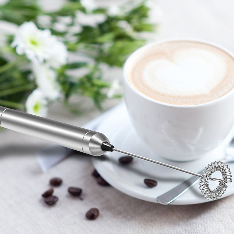 SPMH Stainless Steel Milk Frother Electric Handheld Mixer Blender Milk Foamer Maker For Coffee Latte Cappuccino