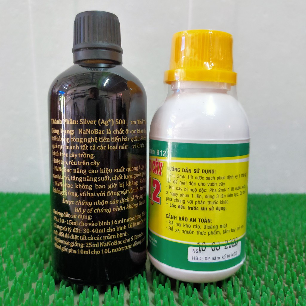 Combo diệt khuẩn , trị nấm Nano Bạc & B12 giải độc cây