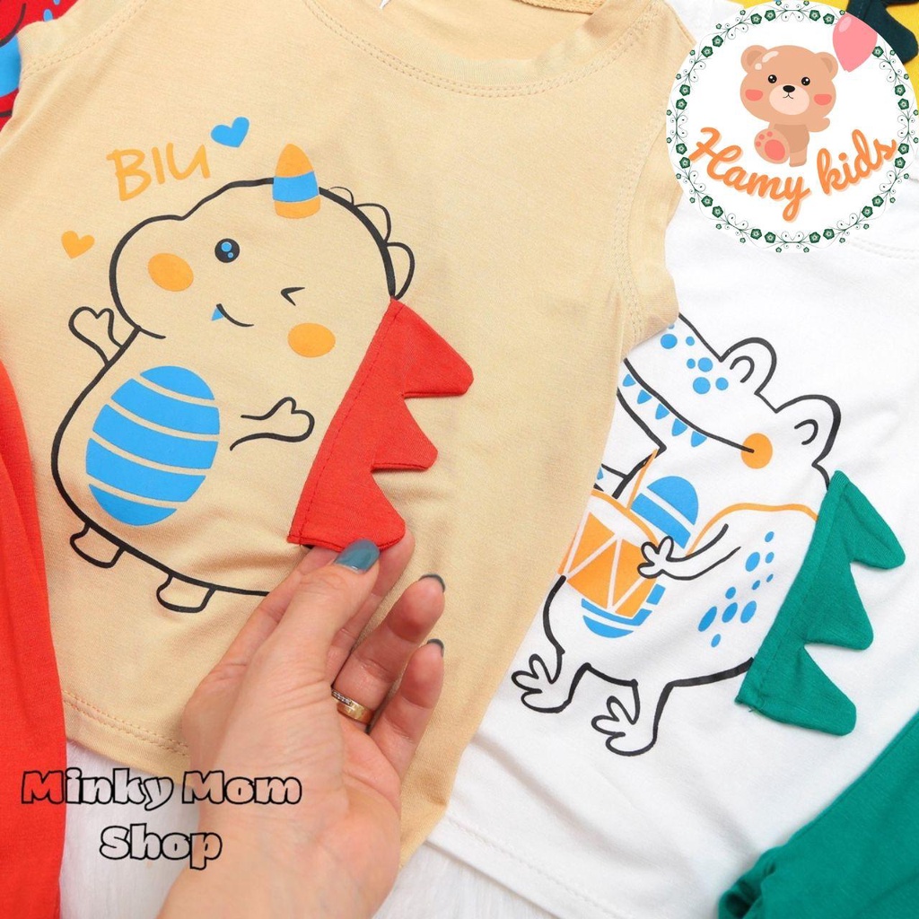 Bộ Ba Lỗ Minky Mom Chính Hãng Bé Trai Bé Gái Thun Lạnh Chi Tiết May Nổi Hình Động Vật Bé Từ 0-5 Tuổi Dưới 20kg- Hamykids
