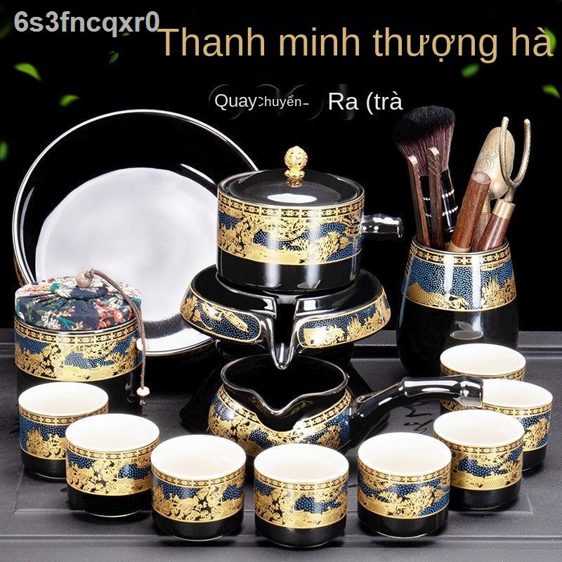 ☼Bộ ấm trà Lazy Phòng khách Phòng khách Bộ nhỏ Bán tự động Đá mài Đồ tạo tác Kung Fu Chén trà Ấm trà văn phòng