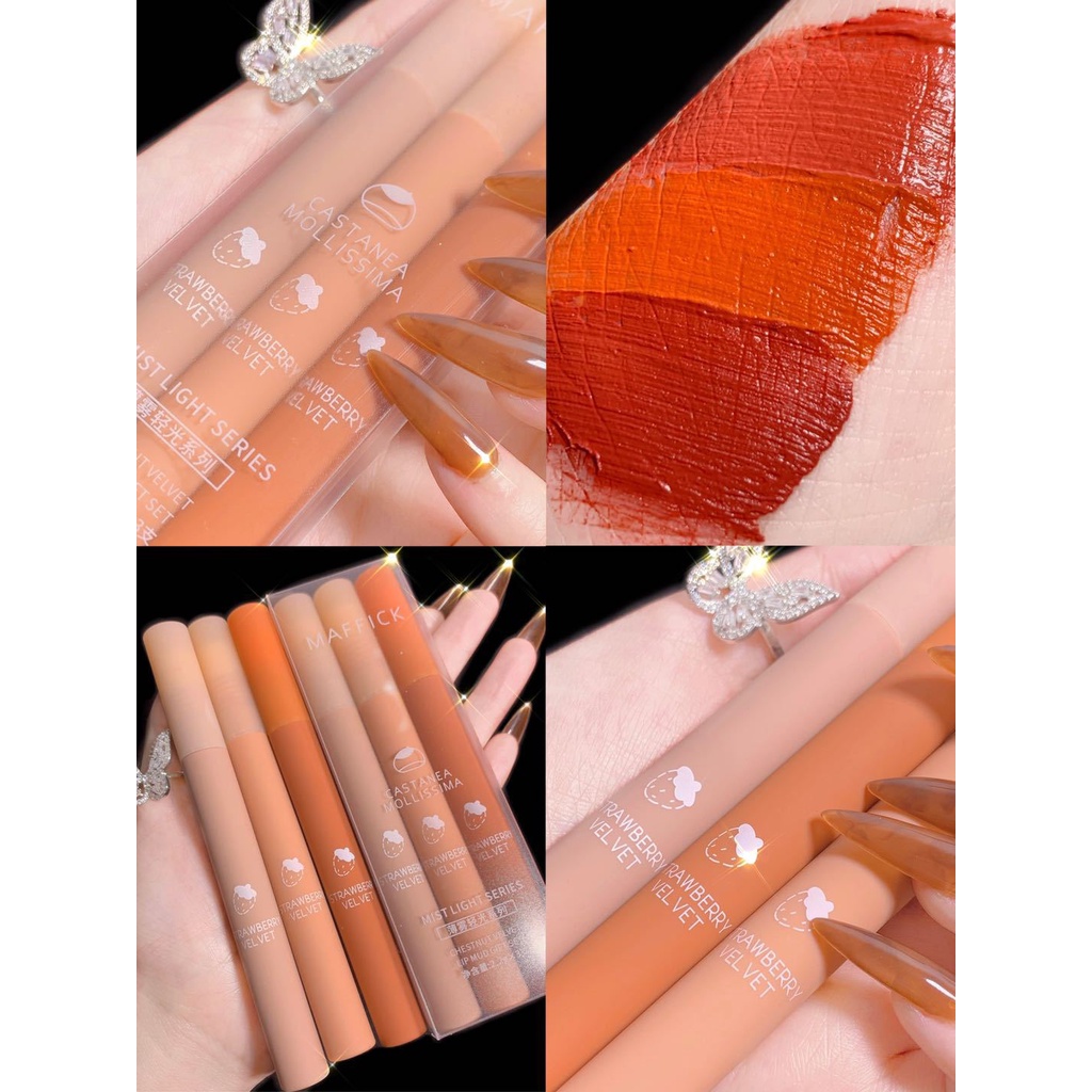 Son kem lì nhung dưỡng mềm và căng mọng MAFFICK Không chứa chì dưỡng ẩm lip glaze