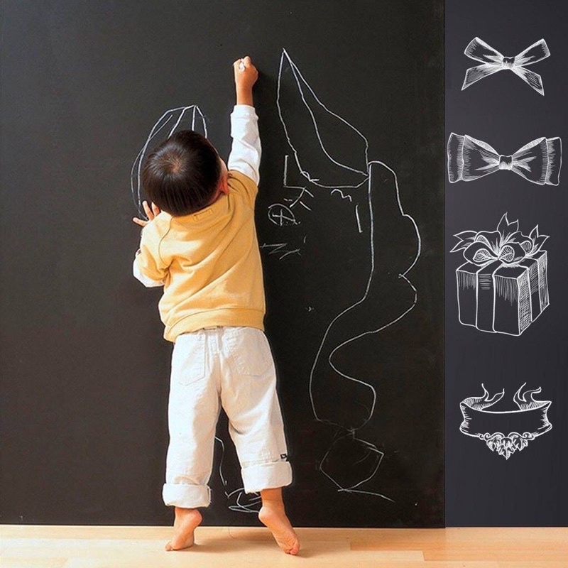 Dán Tường Học Tập, Họp Văn Phòng - Decal Bảng Viết Có Thể Xóa (Chọn Size Và Màu Trắng/Đen)