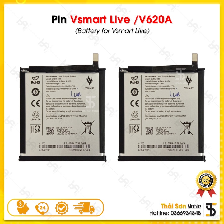Pin Vsmart Live / V620A - Pin Điện Thoại Vsmart Zin Bóc Máy - Bảo Hành 6 Tháng
