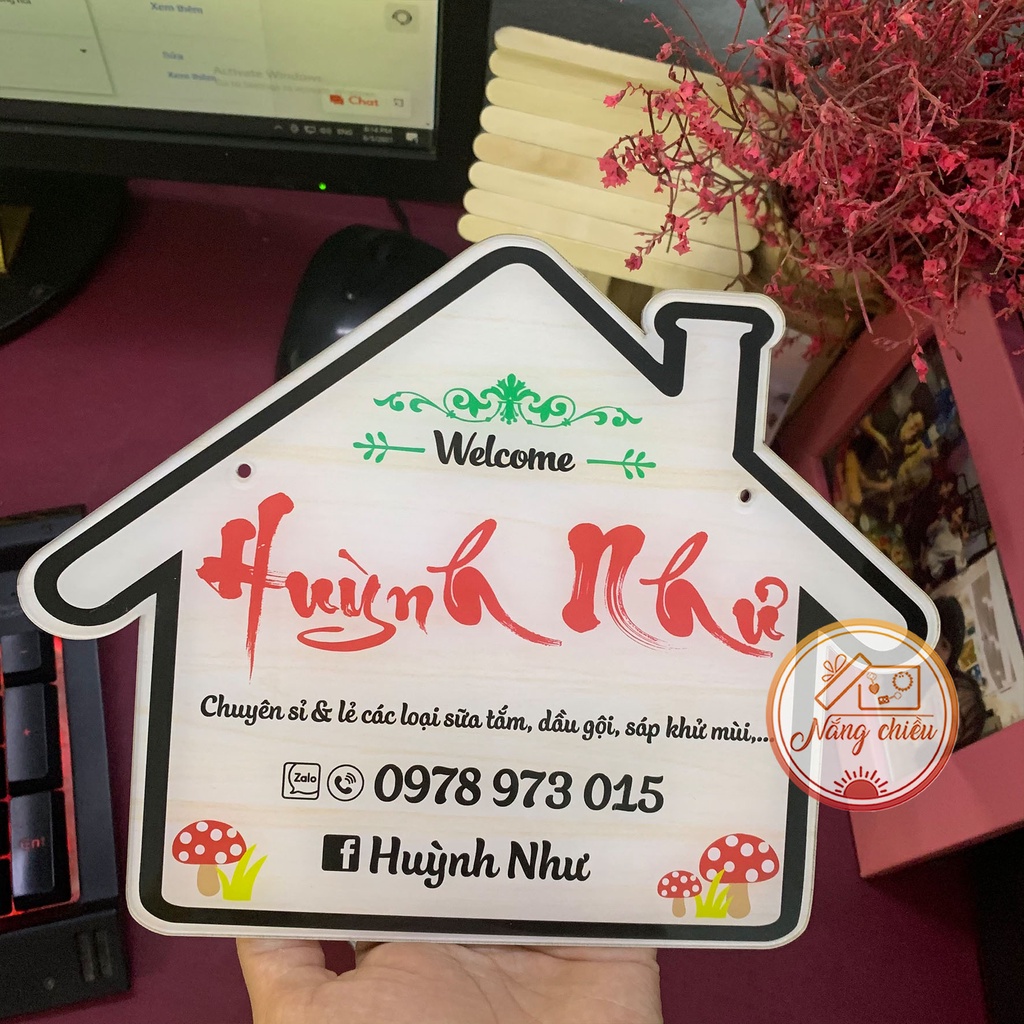 Bảng hiệu mica hình ngôi nhà -Thiết kế: đa dạng, nhiều mẫu mã theo yêu cầu ☘Quà Tặng Nắng Chiều ☘