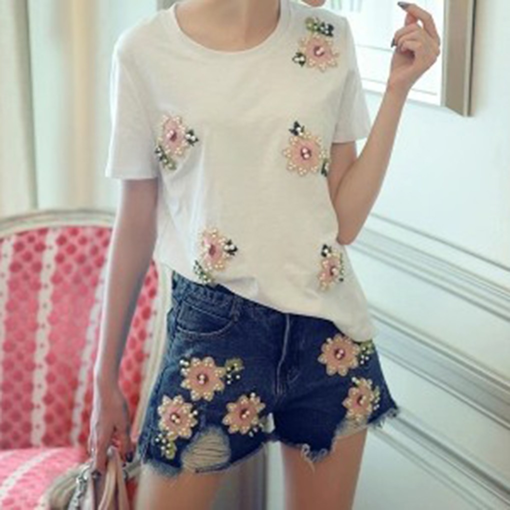 Chi tiết hoa hồng thêu trang trí đa dụng chất lượng cao