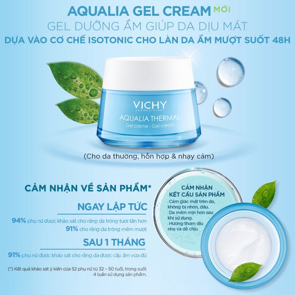 Gel Dưỡng Ẩm, Cấp Nước Vichy Aqualia Thermal Gel Cream 50ml