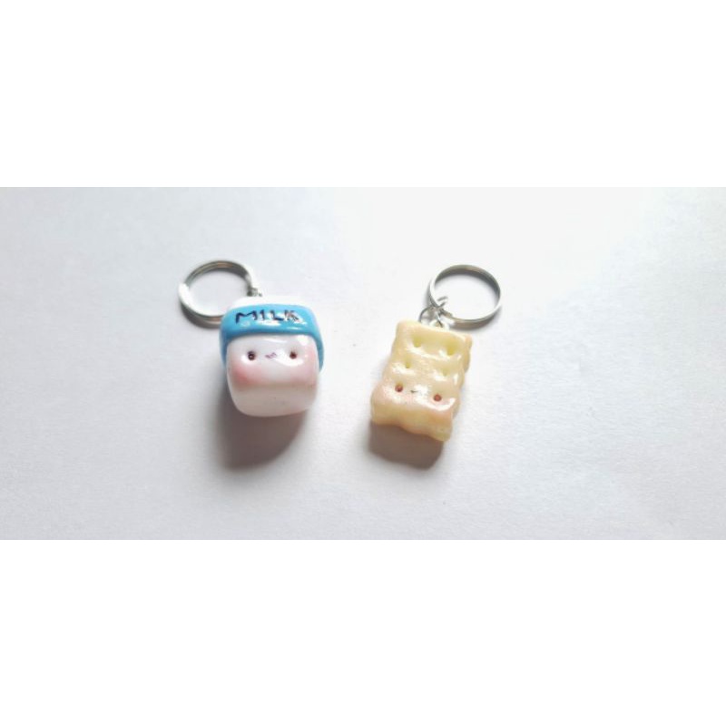 Móc chìa khoá đôi hình HỘP SỮA- BÁNH QUY